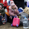 Children arriving at Przemysl, Poland.